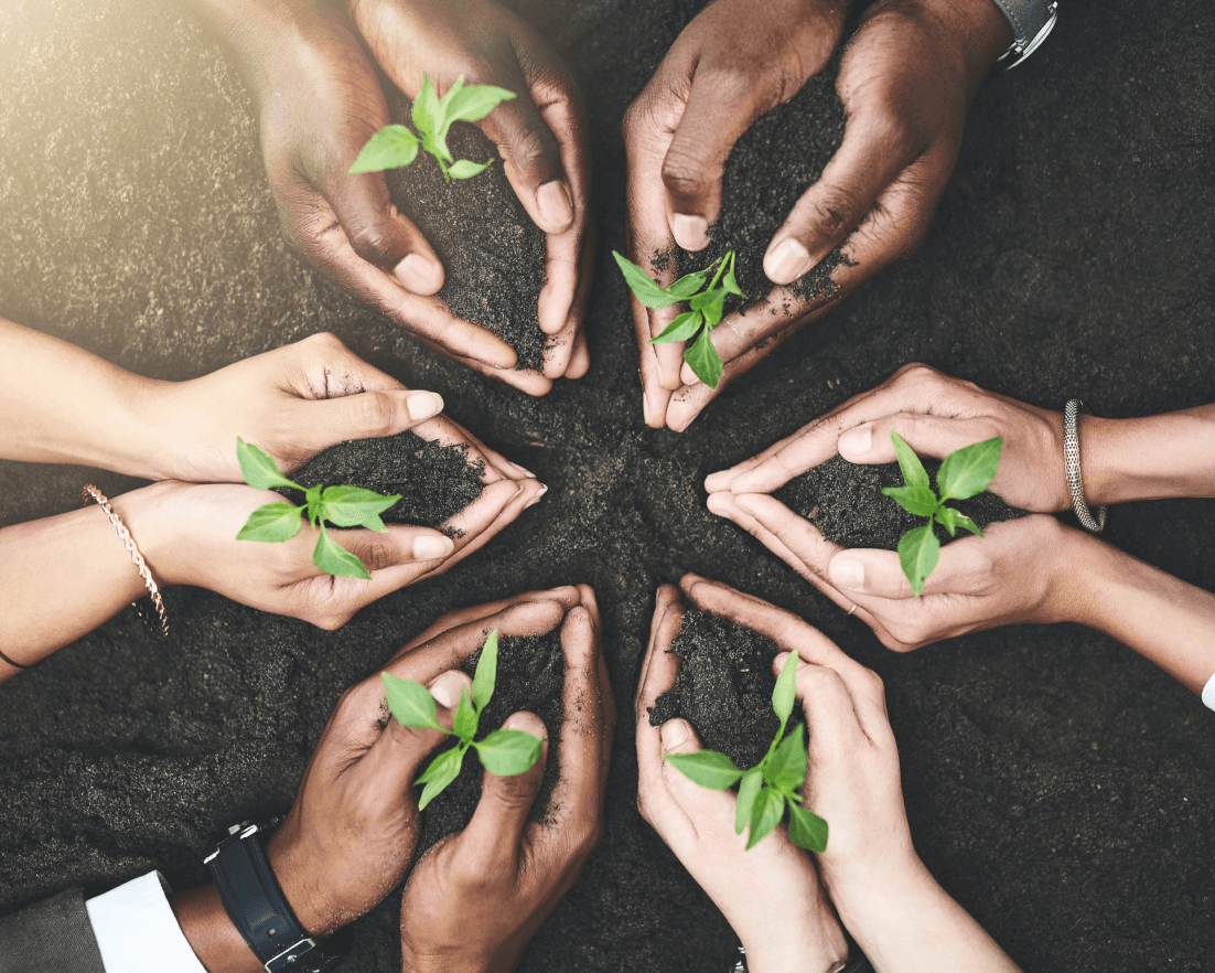 Futuristic cityscape with digital elements